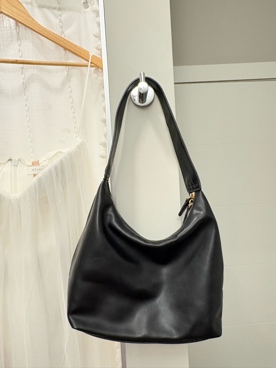 Italy Handbags - *NWOT* Real Leather Black Shoulder Bag